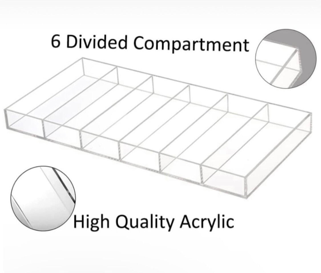 Cash Tray Organizer 6-slot Acrylic
