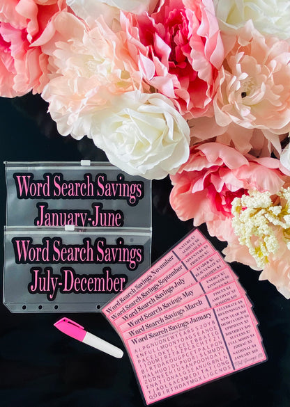 Word Search Monthly Savings Challenge